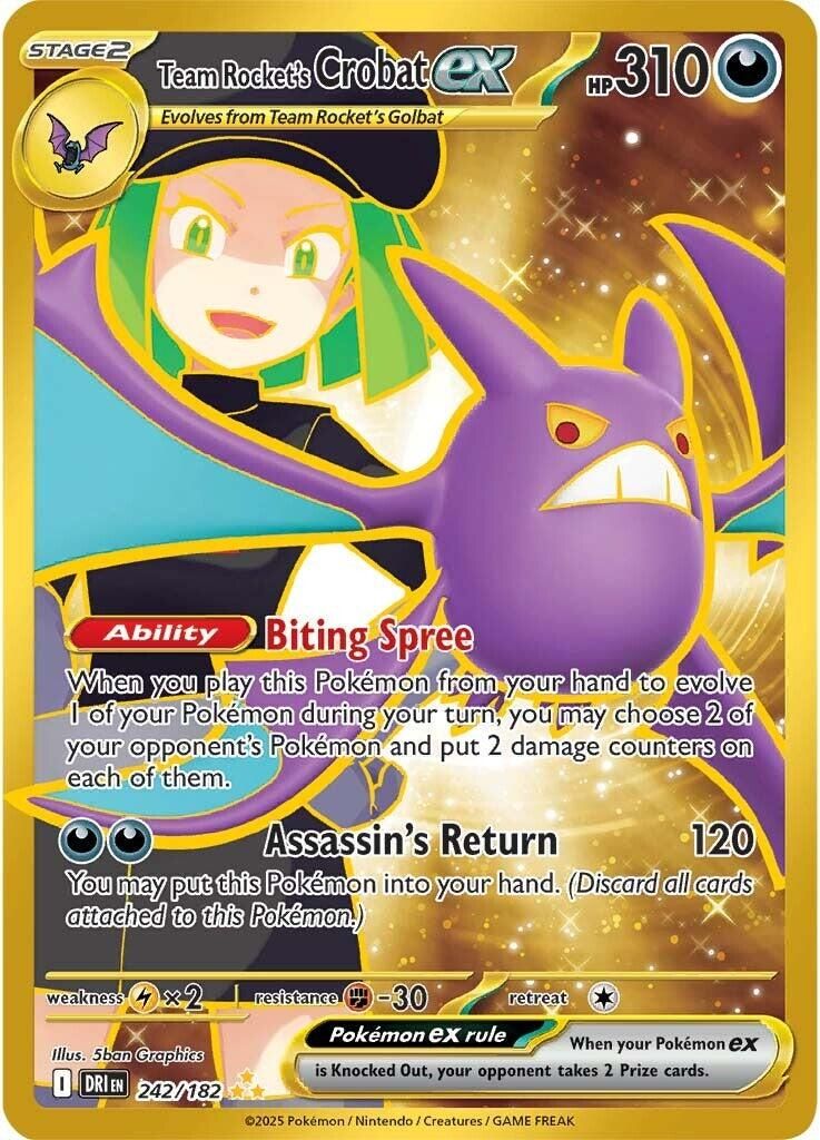 Team Rocket's Crobat ex #242 Pokemon Destined Rivals image 1